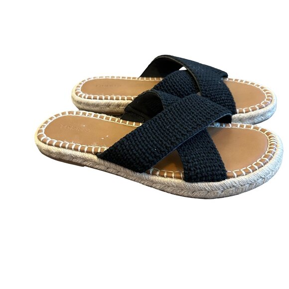 torrid Shoes - Torrid Cross Band Crochet Flatform Slide Sandals Slip-On Casual Size 12WW Womens